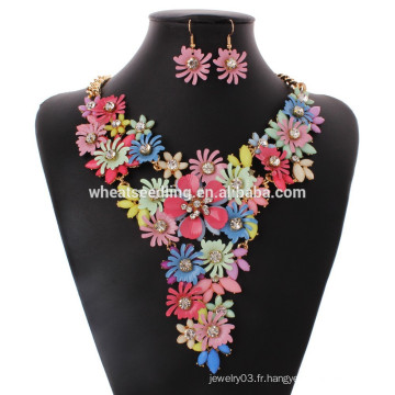 2015 design de fleurs lourdes bijoux de style indien ensemble de conception de choker